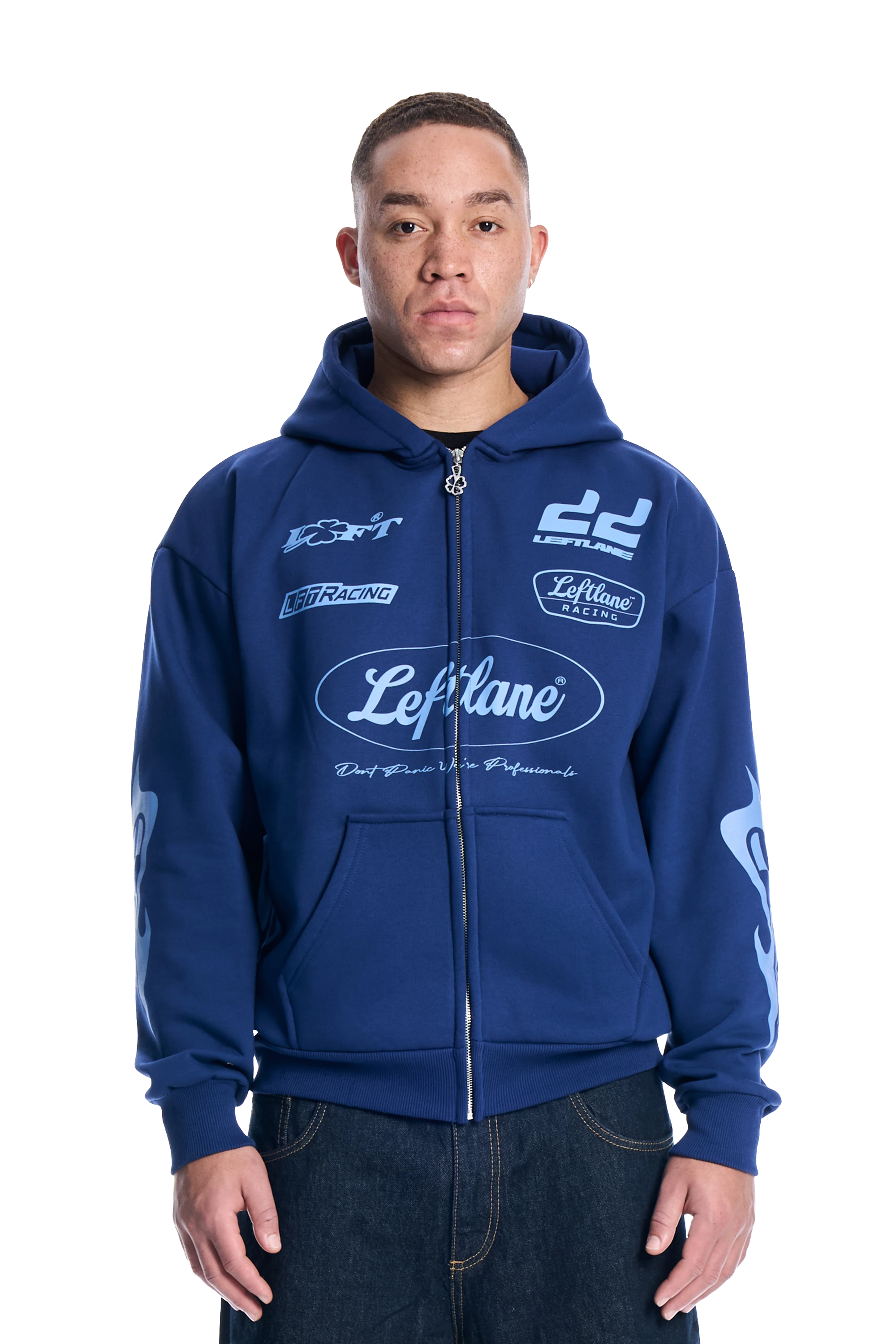 Racing Zipper Navy Blue