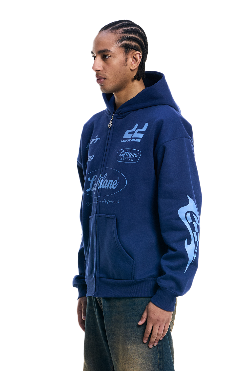 Racing Zipper Navy Blue