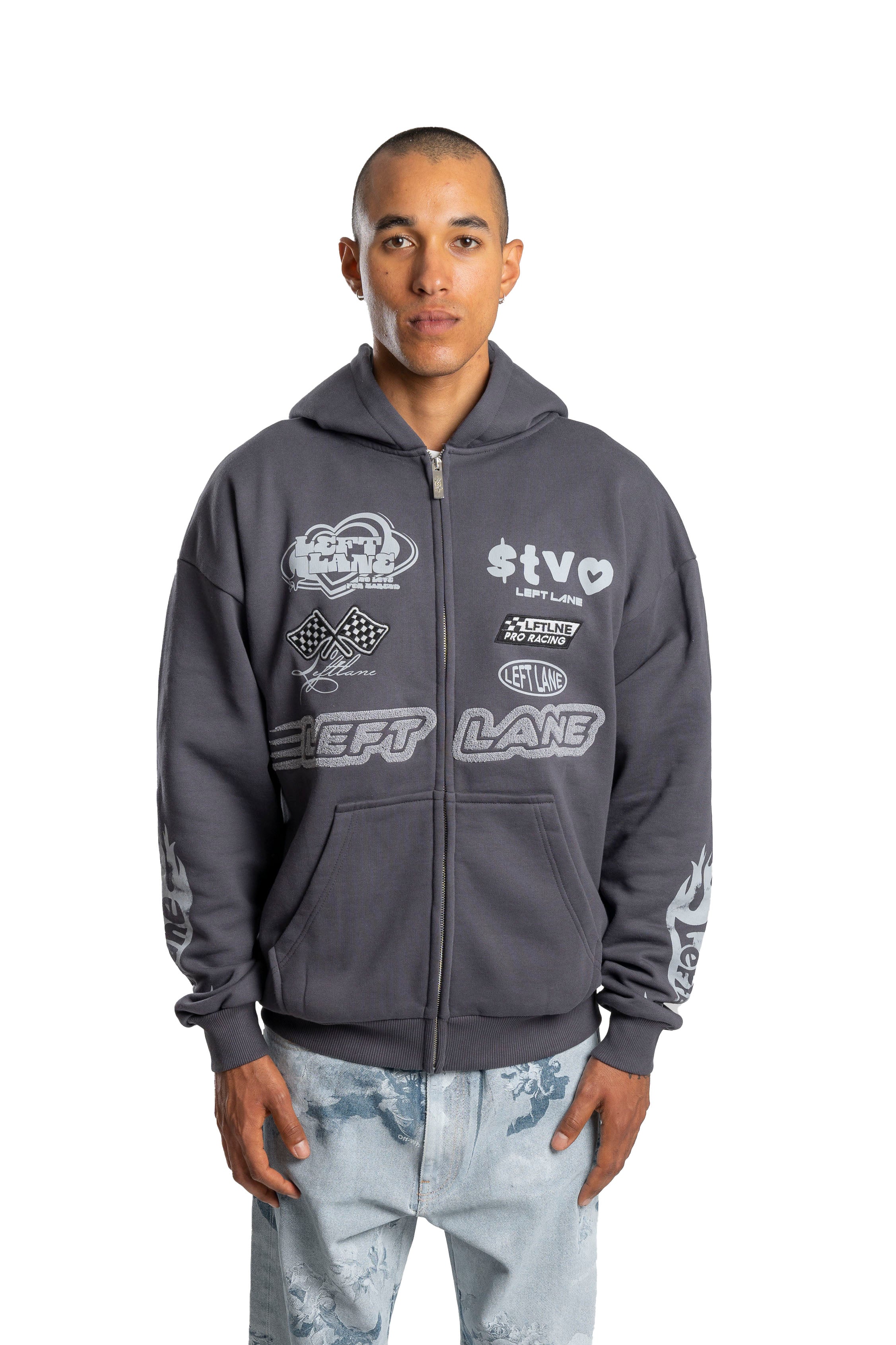 Racing Zipper Grey