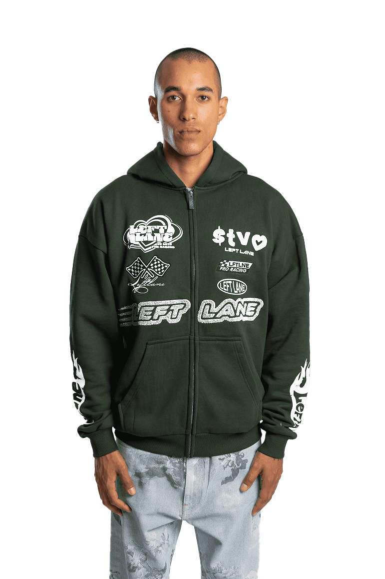 Racing Zipper Green