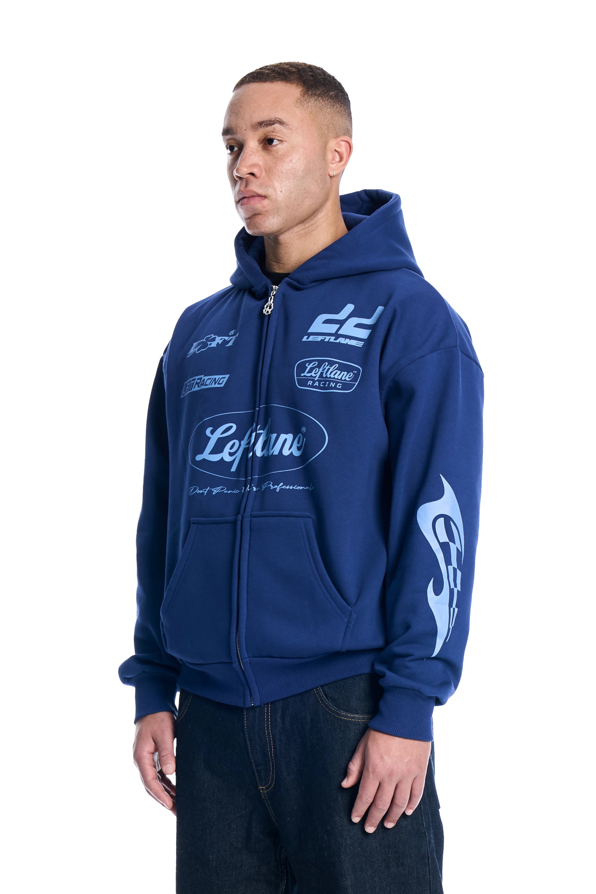 Racing Zipper Navy Blue