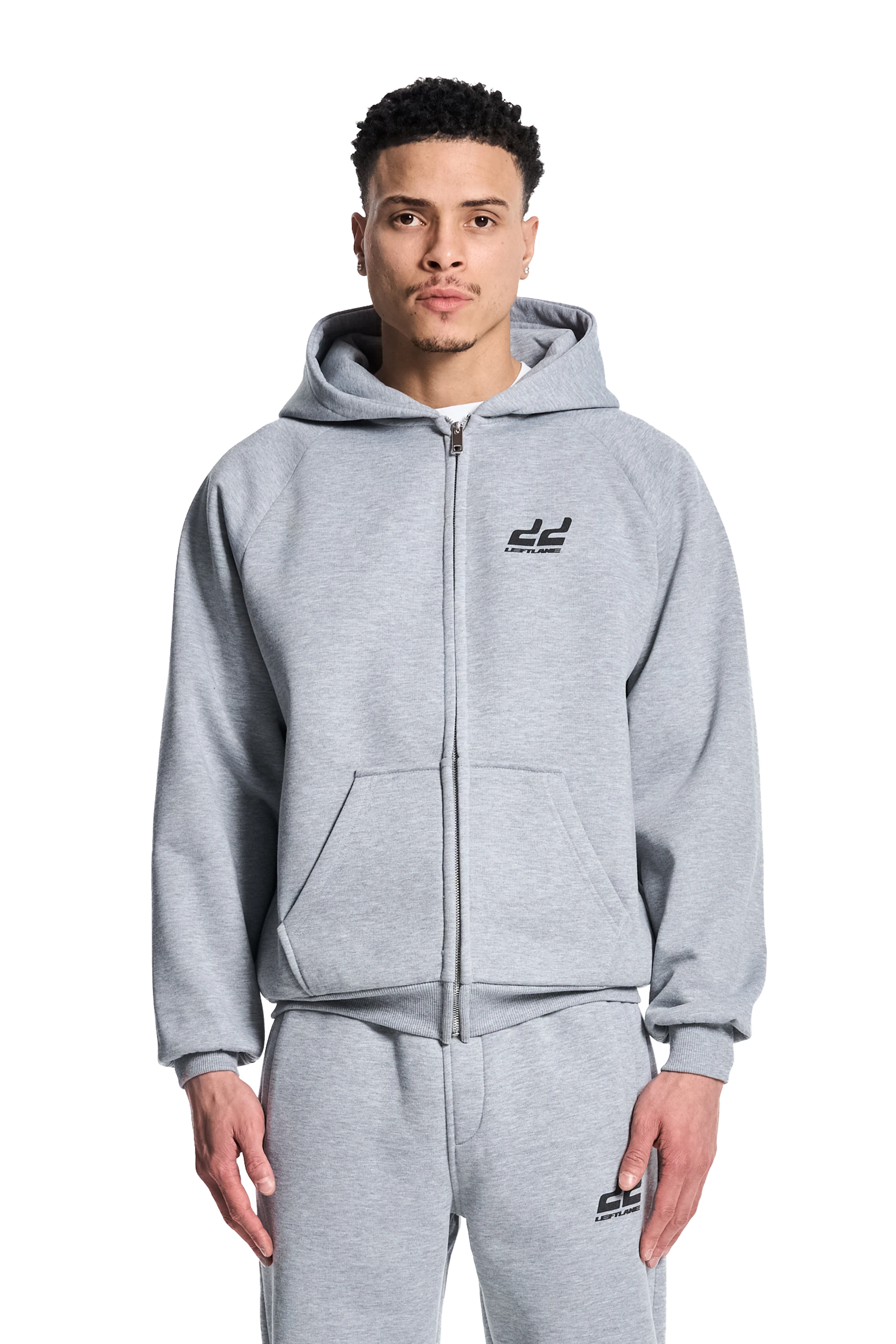 Basic Zipper Grey Melange V2
