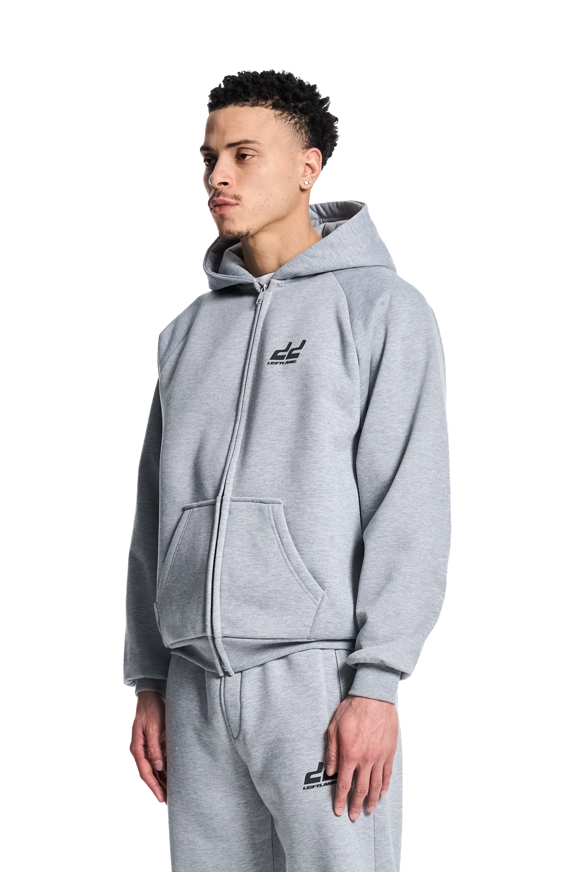 Basic Zipper Grey Melange V2